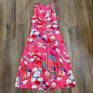 Soft Surroundings Posie Floral Print Maxi Dress Sz M